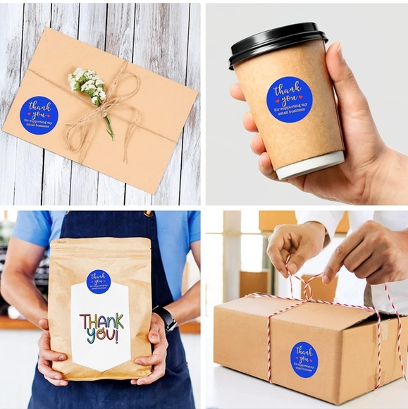 50 ct   2 inch, Blue Thank You Labels Sticker, Thank You for Supporting … - Picture 6 of 9